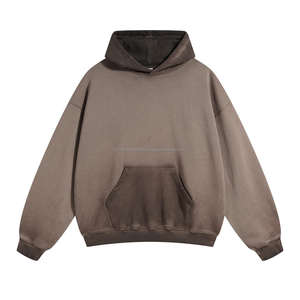 Sweat-shirts à capuche pour hommes en coton délavé à l'acide, coupe oversize à épaules tombantes, style baggy, mode décontractée, personnalisables avec logo, vente en gros - Product Image 4
