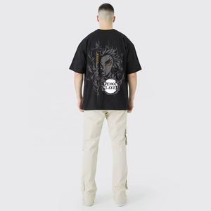 Camiseta de manga corta para hombre con impresión de logotipo totalmente personalizada, camiseta extragrande para hombre en venta - Product Image 1