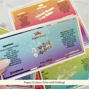 Custom Foil Stickers Gold Silver Foil <b>Label</b> Printing Metallic Adhesive Sticker Luxury <b>Packaging</b> <b>Label</b> - Product Image 4