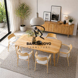 Modern Eco-Friendly Wood <b>Dining</b> <b>Table</b> and Chair Set with Comfortable Chairs Durable Design for Villa and Home Use - Product Image 2