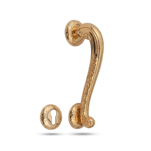 Manija de Puerta de Diseño Moderno y Duradero de Latón Macizo Altair de 18 Pulgadas con Roseta Grabada |   Herrajes Arquitectónicos para Hoteles de Lujo - Product Image 1