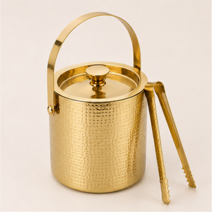 Seau à glace en laiton martelé avec plateau en marbre, double paroi isolée, pour champagne et vin, articles de bar en métal de qualité supérieure - Product Image 3