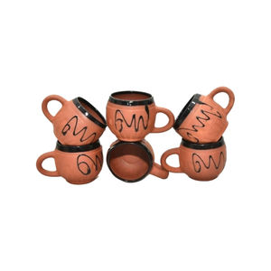Handcrafted Luxury Eco-Friendly Terracotta Tea <b>Cup</b> <b>Set</b> for Cafe Use - Product Image 2