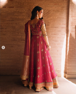 Elegant Women's <b>Red</b> Silk <b>Lehenga</b> Choli With Embroidery Traditional Pakistani <b>Wedding</b> Wear Floor-Length Loose Fit All Season - Product Image 4