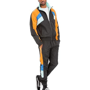 Custom Design Men's Paneled Tracksuit Nylon Polyester Windbreaker <b>Zip</b> <b>Up</b> <b>Jacket</b> Jogger Sweatpants Breathable Sportswear Set - Product Image 2
