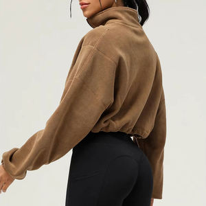 Ropa Casual Urbana para Mujer, Ecológica, Transpirable, Antiarrugas, Lavado Ácido, Hombros Caídos, Tejido de Punto, Estampado Personalizado, Estilo Vintage, Otoño - Product Image 4