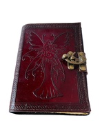 Carnet en Cuir Vintage Imprimé Celtique Wiccan, Accessoire d'Écriture, Papier Artisanal Marron pour Femmes, Fait Main, Gaufré, à Bord Brut, Écologique