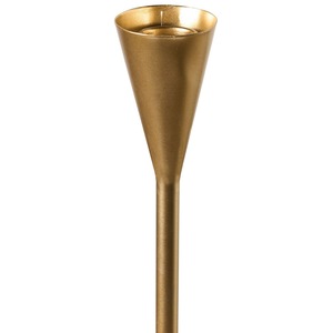 Élégant porte-bougie en métal doré avec une base en spirale artistique et un pied fin pour une décoration intérieure moderne - Product Image 4