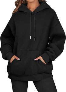 Sudadera con Capucha Oversize Rosa para Mujer, de Algodón y Felpa, Casual, Manga Larga, Color Sólido, con Bolsillos, para Otoño - Product Image 3
