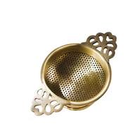 Colador de té de latón con diseño de malla fina, colador de té redondo de latón para decoración de cocina, colador de té de latón hecho a mano