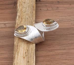 แหวนเงินแท้ 925 ประดับพลอยเทอร์ควอยซ์สีเหลืองธรรมชาติ ทรงเหลี่ยมเจียระไน ประดับพลอยประจำเดือนพฤศจิกายน ขายส่ง - Product Image 6