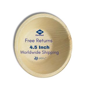 Bol en feuille de palmier Areca de 4,5 pouces pour mariages, fêtes, traiteur, assiette jetable en feuille de palmier, bol biodégradable en feuille de palmier - Product Image 1