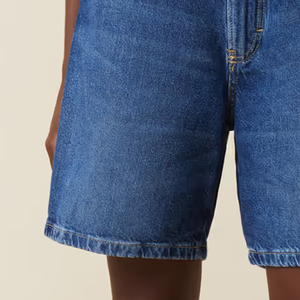 Comfortable Daily Wear Wholesale Women Shorts With Button Closure / <b>Denim</b> <b>Material</b> With Side Pockets And Logo Designing For Bulk - Product Image 5