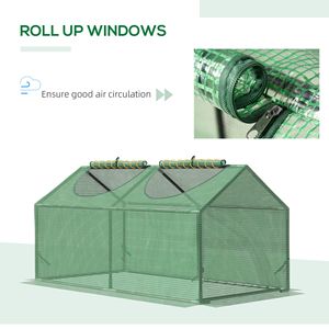 Mini serre portable 4 x 2 x 2 avec couverture en PE et fenêtres à fermeture éclair pour utilisation en intérieur/extérieur, petite serre de jardin - Product Image 1