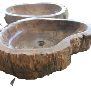 Nuovo lavello in legno pietrificato Bali-lavello in pietra naturale-lavelli da esterno