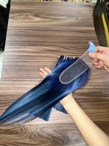Paquetes de cabello de mezcla de colores súper doble dibujado con cierre de hueso recto crudo Remy vietnamita mujer paquetes de cabello humano con cierre - Product Image 4