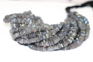 Vente en gros de perles carrées en labradorite 4-5mm 16 pouces de perles simples péridot pierres précieuses naturelles pour la fabrication de bijoux - Product Image 2