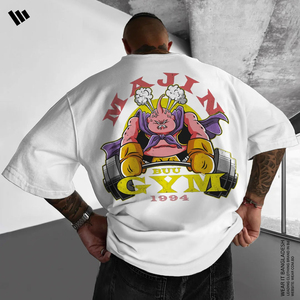 Men's Black <b>T</b>-<b>Shirt</b> with Custom DTG Front Print Oversized Fit Short Sleeve Casual Jersey 100% Cotton - Product Image 3