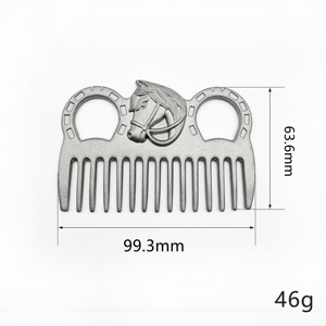 Cepillo de acero inoxidable para caballos con mango, peine de metal reutilizable para el cuidado y aseo de animales, peine para el aseo de caballos con mango, peine para ovejas - Product Image 4
