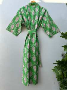 Robe kimono en coton à imprimé animalier bohème, paréo de plage, vêtements décontractés pour femmes - Product Image 4