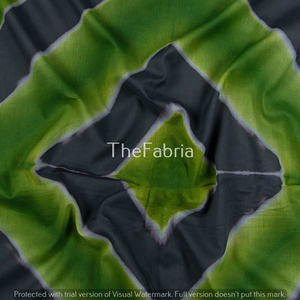 Tela de algodón orgánico Tie-Dye hecha a mano en verde/Negro Material ecológico para bolsos artesanales para niños Fundas de cortinas y lencería - Product Image 3