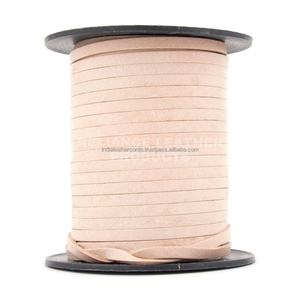 Premium Artisan Natural color Flat <b>Leather</b> Cord 5mm <b>Leather</b> Band for Jewelry Making Supply - Product Image 1