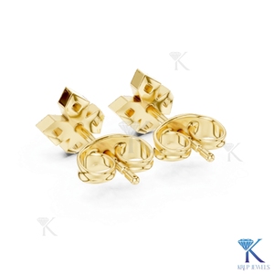 ต่างหูเพชรทรงเรขาคณิตแบบฝัง 5 เม็ด ทองคำแท้ 14K/18K เครื่องประดับผู้หญิงสำหรับงานแต่งงาน งานเลี้ยง - Product Image 6