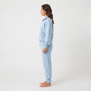 Women's Heavyweight Tracksuit Zip Neck Sweatshirt Wide Leg <b>Jogger</b> <b>Matching</b> <b>Set</b> Solid Color Athletic Casual Wear Wholesale - Product Image 4