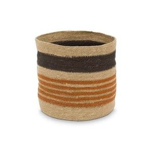 Panier de rangement carré fait main en jonc de mer avec motif rayé jaune et blanc, décoration d'intérieur, panier à linge, organiseur - Product Image 6