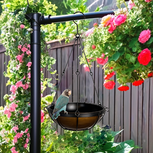 Pot de fleurs suspendu moderne en métal noir, rond, en fer industriel, avec chaîne, pour décoration intérieure et extérieure, jardin, vente en gros - Product Image 6