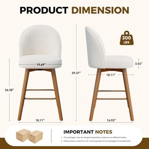 Factory Direct Luxury Boucle Counter <b>Stool</b> Commercial Restaurant Dining Wooden Bar Furniture High Chair - Product Image 3