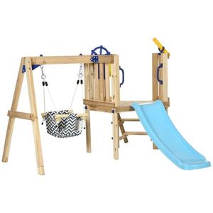 Wooden Toddler Toy Swing Set with <b>Slide</b> - Product Image 3