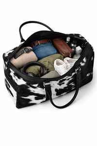 Bolsa de Viaje de Fin de Semana Unisex de Cuero Genuino con Cierre de Cremallera, Bolsa de Mano para Negocios LHODB-0050 - Product Image 2