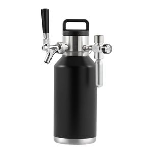 Mini Fusto per Birra da 64 Oz (1,89 L) con Sistema di Spillatura, Growler Pressurizzato in Acciaio Inossidabile 304 con Display della Pressione, Tipo Barile - Product Image 1