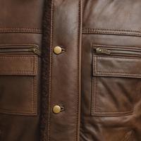 Blouson long d'hiver en cuir véritable pour homme, en cuir de vachette noir véritable tanné, imperméable, fermeture éclair sur le devant, style décontracté vintage, ISO Ruya