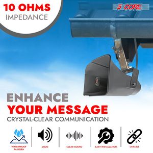 Altoparlante da esterno con sirena a sirena da 8x16 \ "con clacson a megafono da 40W RMS - Product Image 4
