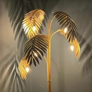 Coastal Palm <b>Tree</b> <b>Standing</b> Floor Lamp Gold Metal Home Decor Decorative Lighting for Living Room Bedroom Hotel - Product Image 3