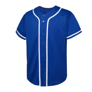 Camiseta de Béisbol Azul Rey con Ribete Blanco en Contraste, Ropa Deportiva Personalizada para Equipos, Camisa Deportiva con Botones - Product Image 3