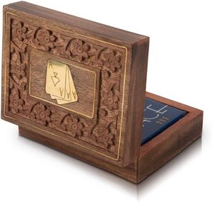 Boîte en bois pour cartes à jouer |   Boîte à cartes en bois |   Organisateur de cartes en bois artisanal | Jeux en bois indiens B2B |   Jeux en bois pour adultes | - Product Image 2
