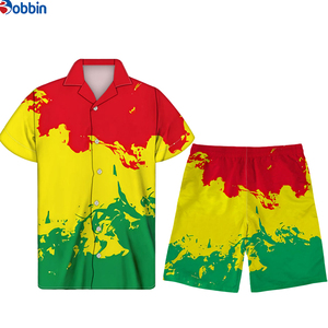 Collection d'été : Chemise boutonnée personnalisée pour homme, pantalon de plage à manches courtes, costumes pour homme grande taille, confortables et respirants - Product Image 3