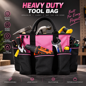 Sac à outils multifonction en tissu Oxford robuste avec un compartiment principal spacieux, plusieurs poches et des poignées confortables - Product Image 3