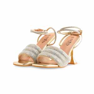 Fancy Golden Heeled Sandalia para damas FN6104 Estilo nupcial - Product Image 3