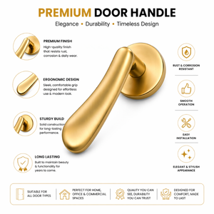 Mortise Door <b>Handle</b> Set Stainless Steel Curved Lever Design | Antique Graphite Black Z-Black PVD Gold Rose Gold Finish - Product Image 3