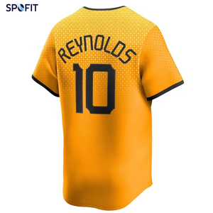Camiseta de Béisbol para Hombre SPOFIT, Negra con Estampado Dorado, Transpirable, de Poliéster, Manga Corta, Corte Regular, Nombre del Equipo en la Espalda, Logotipo, para Adultos, para Todas las Temporadas - Product Image 5