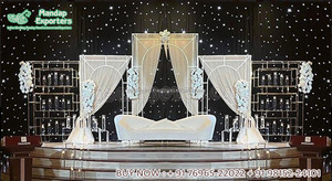 Panneaux de toile de fond en métal pour scène de mariage, meilleure réception de mariage, cadres de scène, superbe décor de mariage, ensemble d'arcs en métal - Product Image 3