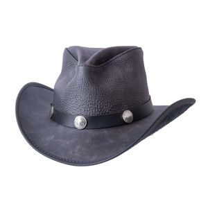 Chapeau de cowboy en cuir artisanal rustique, style western haut de gamme, design durable, ajustement réglable pour les événements en plein air et sportifs, unisexe - Product Image 6