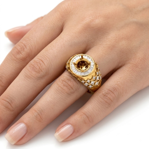 Luxury 18K Solid Yellow Gold Semi Mount Engagement Ring Diamond Mounting Wedding Band Custom Jewelry Factory MOQ 1pc - Product Image 4
