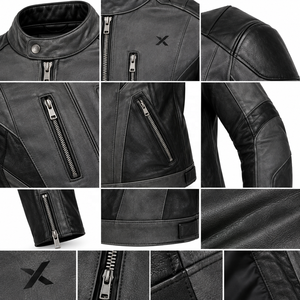 Blouson de moto en cuir pour performance urbaine |   Charbon Noir Rouge Bleu |   Fabricant OEM ODM |   Qualité de conception haut de gamme | - Product Image 3
