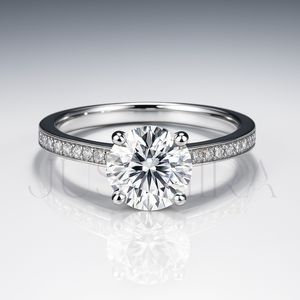 Most Selling Minimalist Round Cut Pave Settings Diamond <b>Ring</b> for Everyday Wear Office Use and Elegant Styling Available In Sale - Product Image 1
