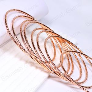 Wholesale Minimalist Stackable <b>Bangles</b> Hammered Texture Rose Gold Plated Metal <b>Bracelets</b> Fashion Jewelry for Women Bulk Supply - Product Image 2